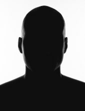 silhouette of man on a white background